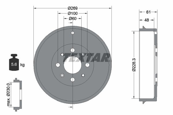 TEXTAR 94027200 Brake Drum
