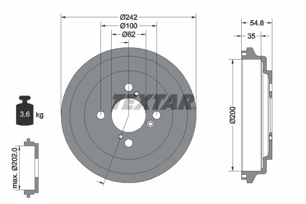 TEXTAR 94046900 Brake Drum
