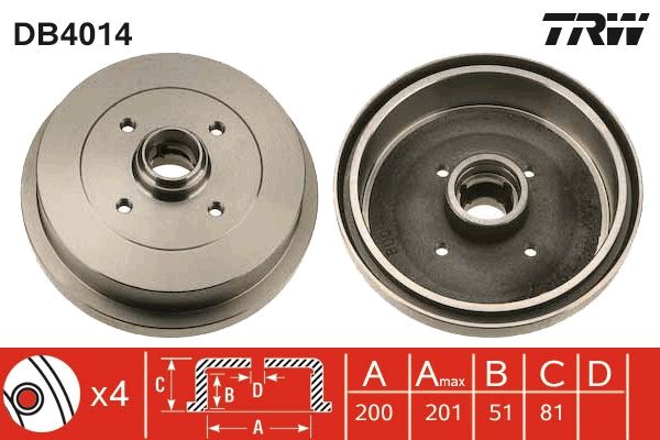 TRW DB4014 Brake Drum