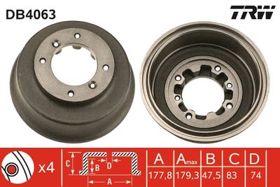 Brake Drum TRW DB4063