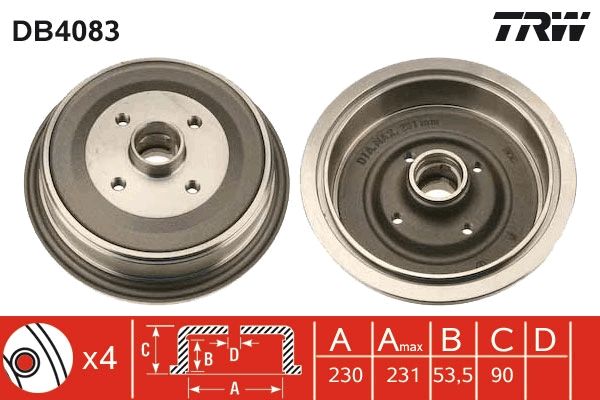 TRW DB4083 Brake Drum