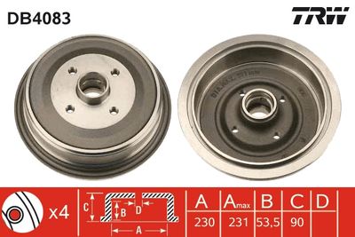 Brake Drum TRW DB4083