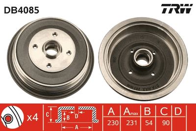 Brake Drum TRW DB4085