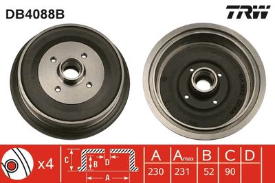 Brake Drum TRW DB4088B