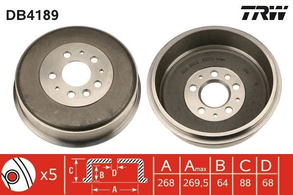 TRW DB4189 Brake Drum