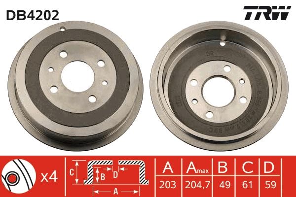 TRW DB4202 Brake Drum