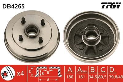 Brake Drum TRW DB4265