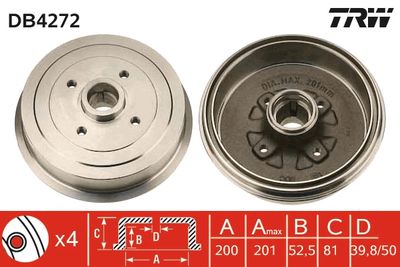 Brake Drum TRW DB4272