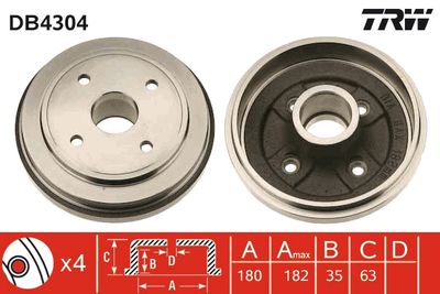 Brake Drum TRW DB4304