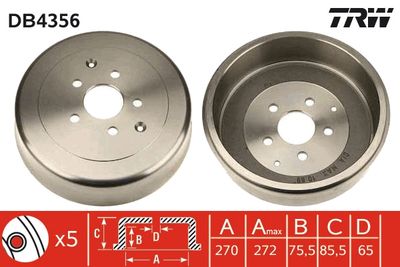 Brake Drum TRW DB4356