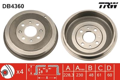 Brake Drum TRW DB4360