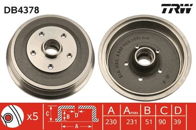 Brake Drum TRW DB4378