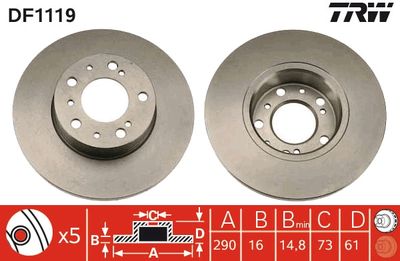 Brake Disc TRW DF1119