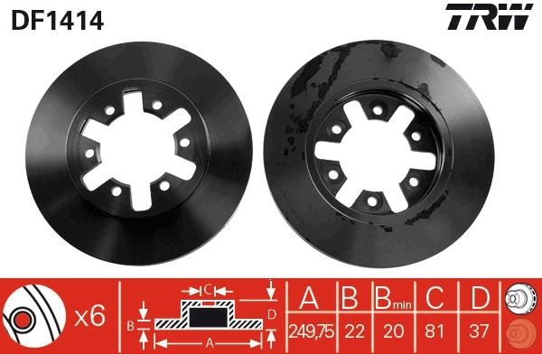 TRW DF1414 Brake Disc