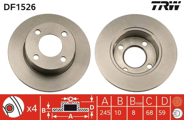 TRW DF1526 Brake Disc