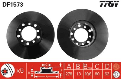 Brake Disc TRW DF1573
