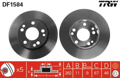 Brake Disc TRW DF1584