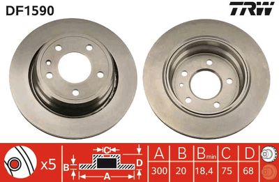 Brake Disc TRW DF1590