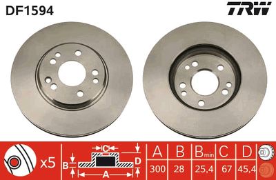 Brake Disc TRW DF1594