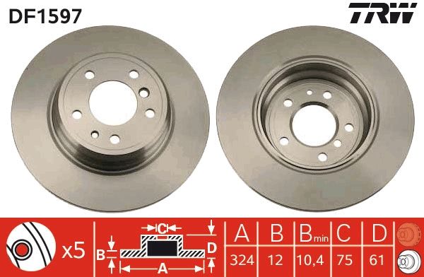 TRW DF1597 Brake Disc