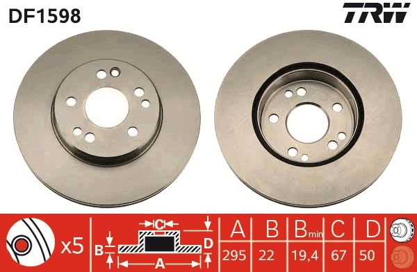 TRW DF1598 Brake Disc
