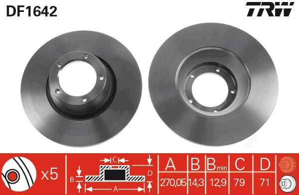 TRW DF1642 Brake Disc