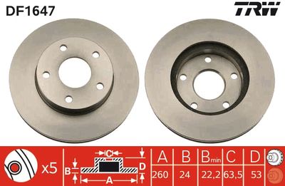 Brake Disc TRW DF1647