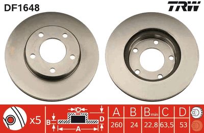 Brake Disc TRW DF1648