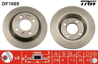Brake Disc TRW DF1669