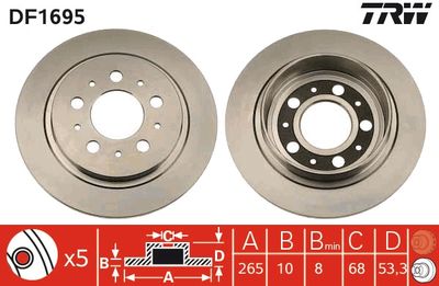 Brake Disc TRW DF1695