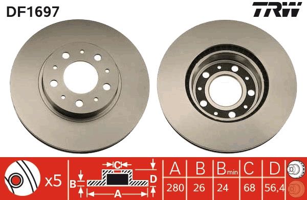 TRW DF1697 Brake Disc