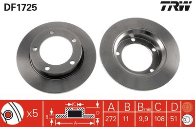 Brake Disc TRW DF1725