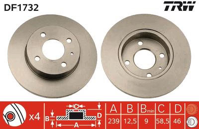 Brake Disc TRW DF1732