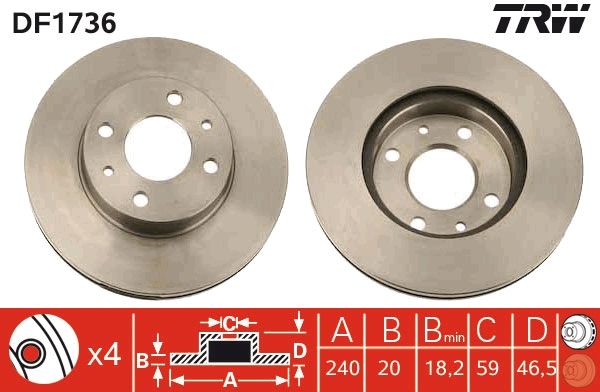 TRW DF1736 Brake Disc