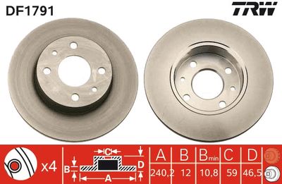 Brake Disc TRW DF1791