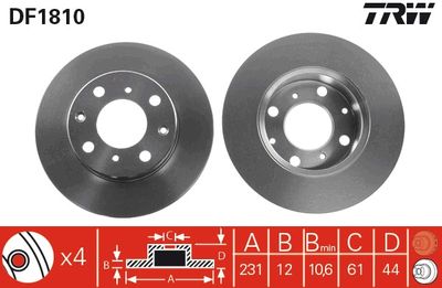 Brake Disc TRW DF1810