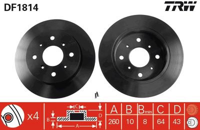 Brake Disc TRW DF1814