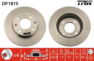 Brake Disc TRW DF1815