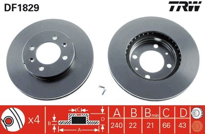 Brake Disc TRW DF1829