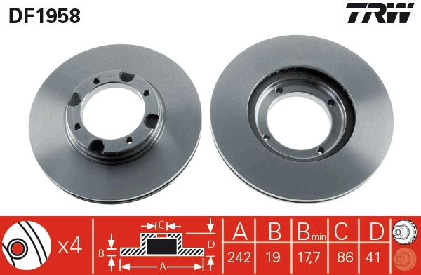 TRW DF1958 Brake Disc
