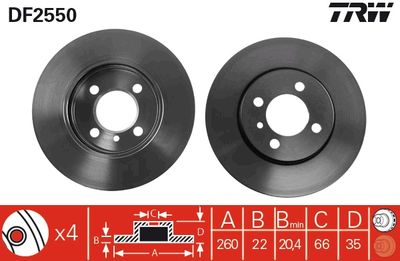 Brake Disc TRW DF2550