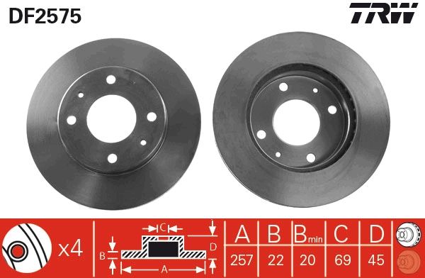 TRW DF2575 Brake Disc