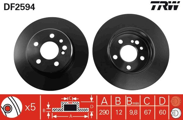 TRW DF2594 Brake Disc