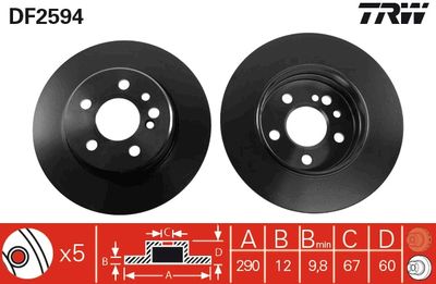 Brake Disc TRW DF2594