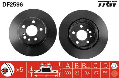 Brake Disc TRW DF2596