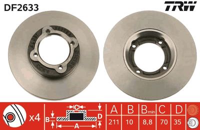 Brake Disc TRW DF2633