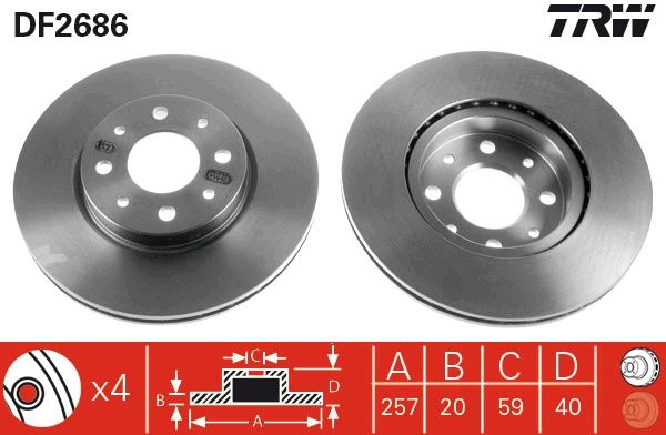 TRW DF2686 Brake Disc