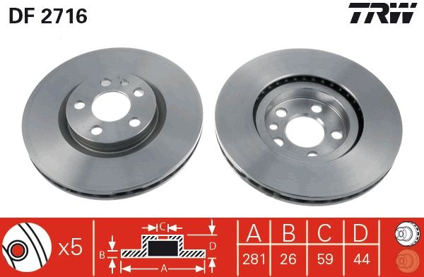 TRW DF2716 Brake Disc