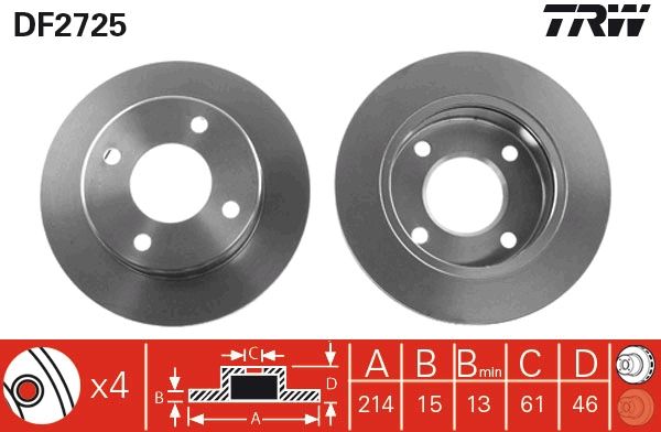 TRW DF2725 Brake Disc