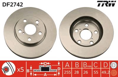 Brake Disc TRW DF2742